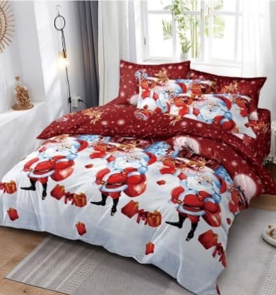 Lenjerie de pat de Craciun 6 piese