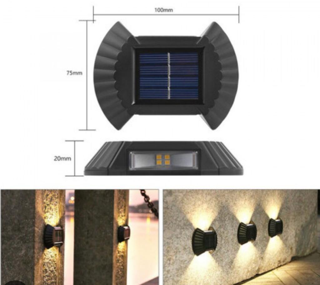 SET 4X LAMPA SOLARA CU LUMINA BIDIRECTIONALA