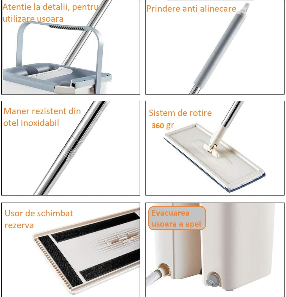 MOP PROFESIONAL cu doua cuve de spalare si uscare + 2 lavete