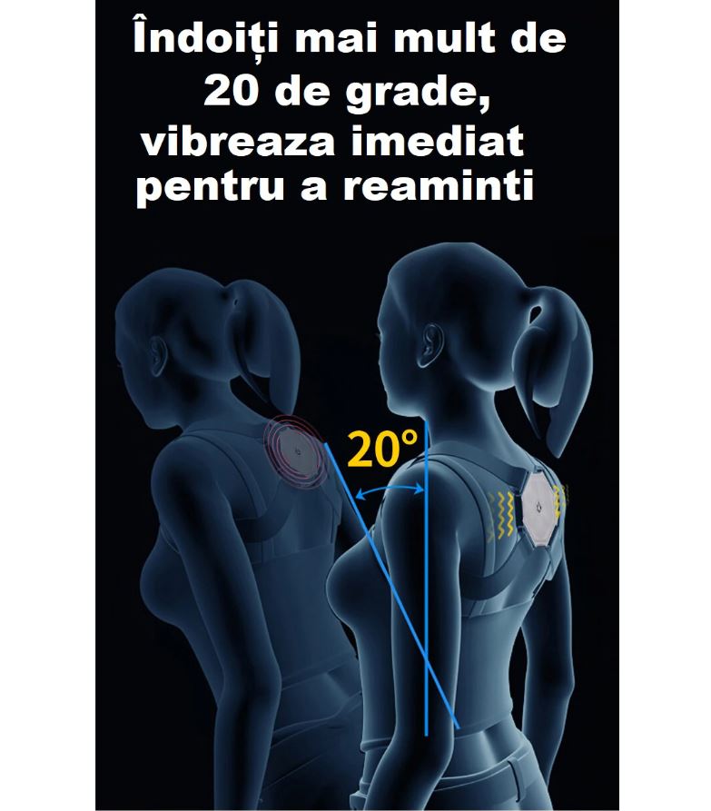 CORECTOR PENTRU POSTURA, CU VIBRATII SI SENZOR INTELIGENT