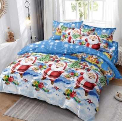 Lenjerie de pat de Craciun 6 piese