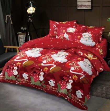 Lenjerie de pat de Craciun 6 piese