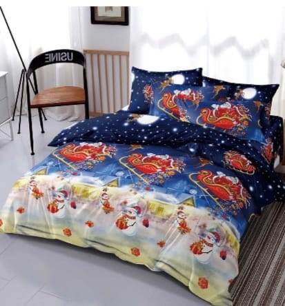 Lenjerie de pat de Craciun 6 piese