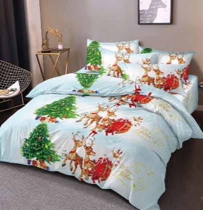 Lenjerie de pat de Craciun 6 piese