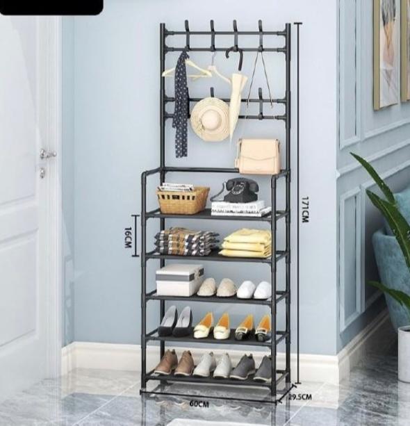 CUIER HAINE CU SUPORT PENTRU PANTOFI, 5 RAFTURI