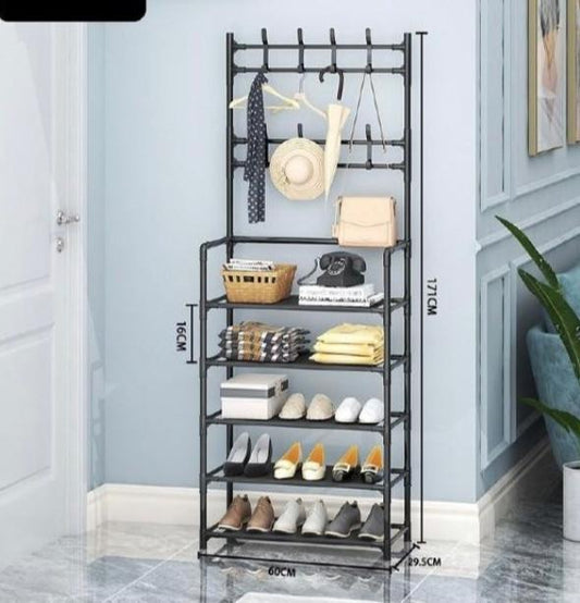 CUIER HAINE CU SUPORT PENTRU PANTOFI, 5 RAFTURI